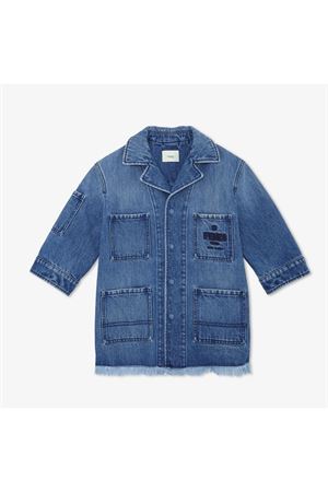 Blue denim jacket FENDI KIDS | JMA283AMHXF0QG0